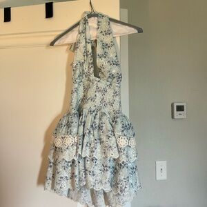 Blue floral dress